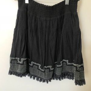 J.Crew navy embroidered tassel skirt